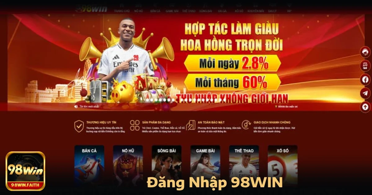 Đăng Nhập 98Win 3 Khôi phục mật khẩu nhanh nếu bị quên hoặc sai pass khi đăng nhập 98Win